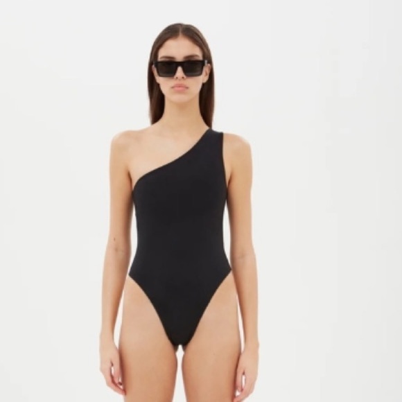 Aexae NWT One Shoulder One-Piece Bathing Suit Minimalist Classic Cheeky Vacation - Picture 4 of 16